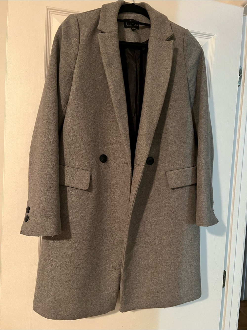 Zara TRF Grey Double Breasted Tailored Coat - Size XS